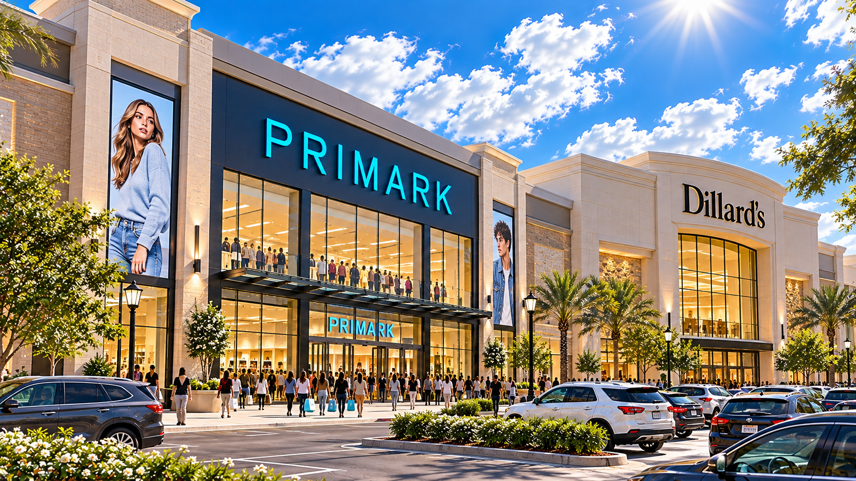Value retail — busy discount shopping center