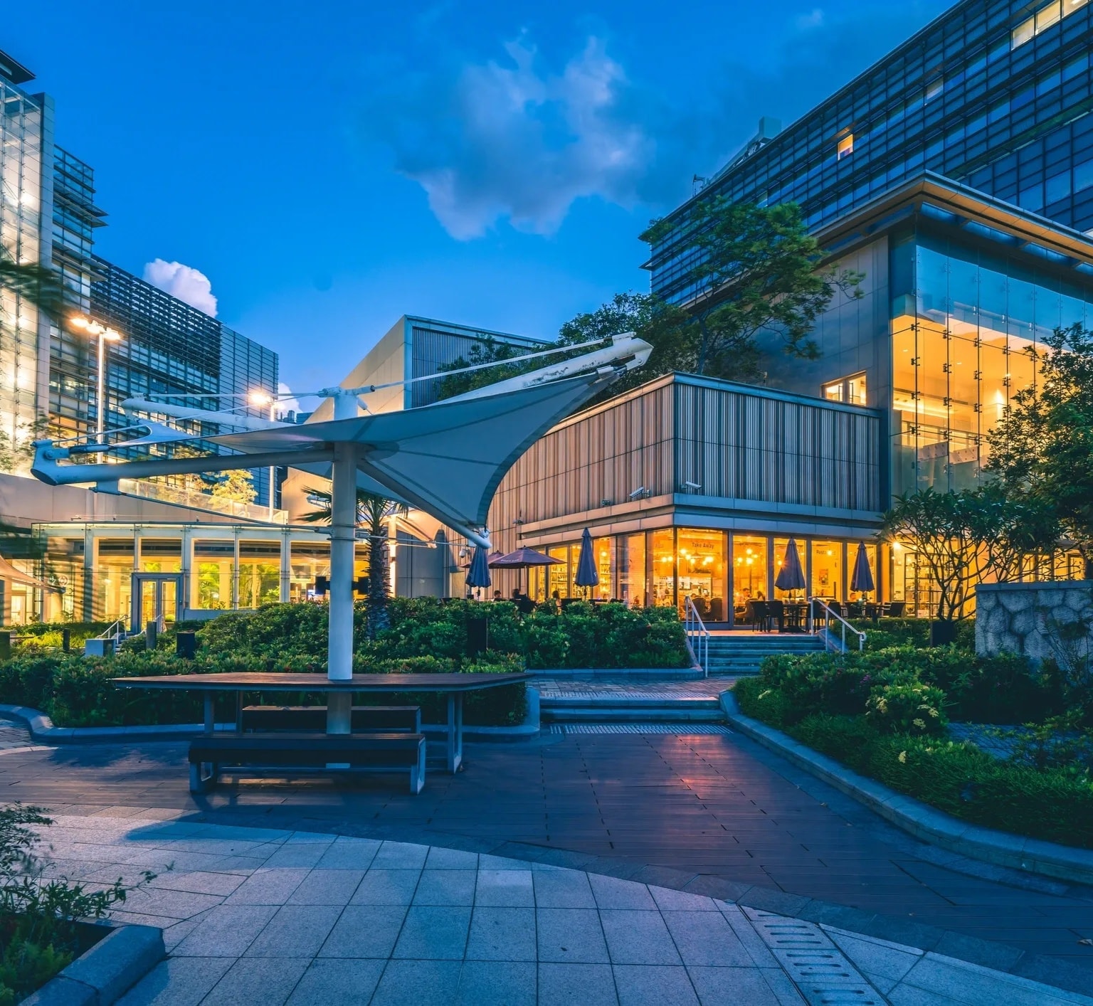 Shopping center exterior